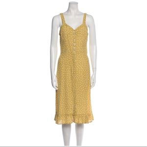 Rouje Yellow Polka Dot Midi Dress